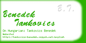 benedek tankovics business card